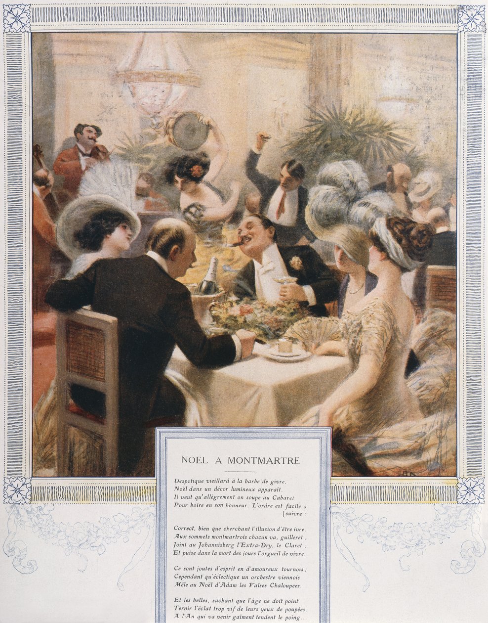 Natale a Montmartre, cena della Vigilia di Natale in un ristorante di lusso, c.1900 da French School