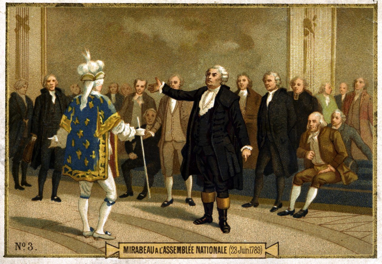 Cromolitografia rappresentante Honoré Gabriel Riqueti, Conte di Mirabeau (1749-1791) nell