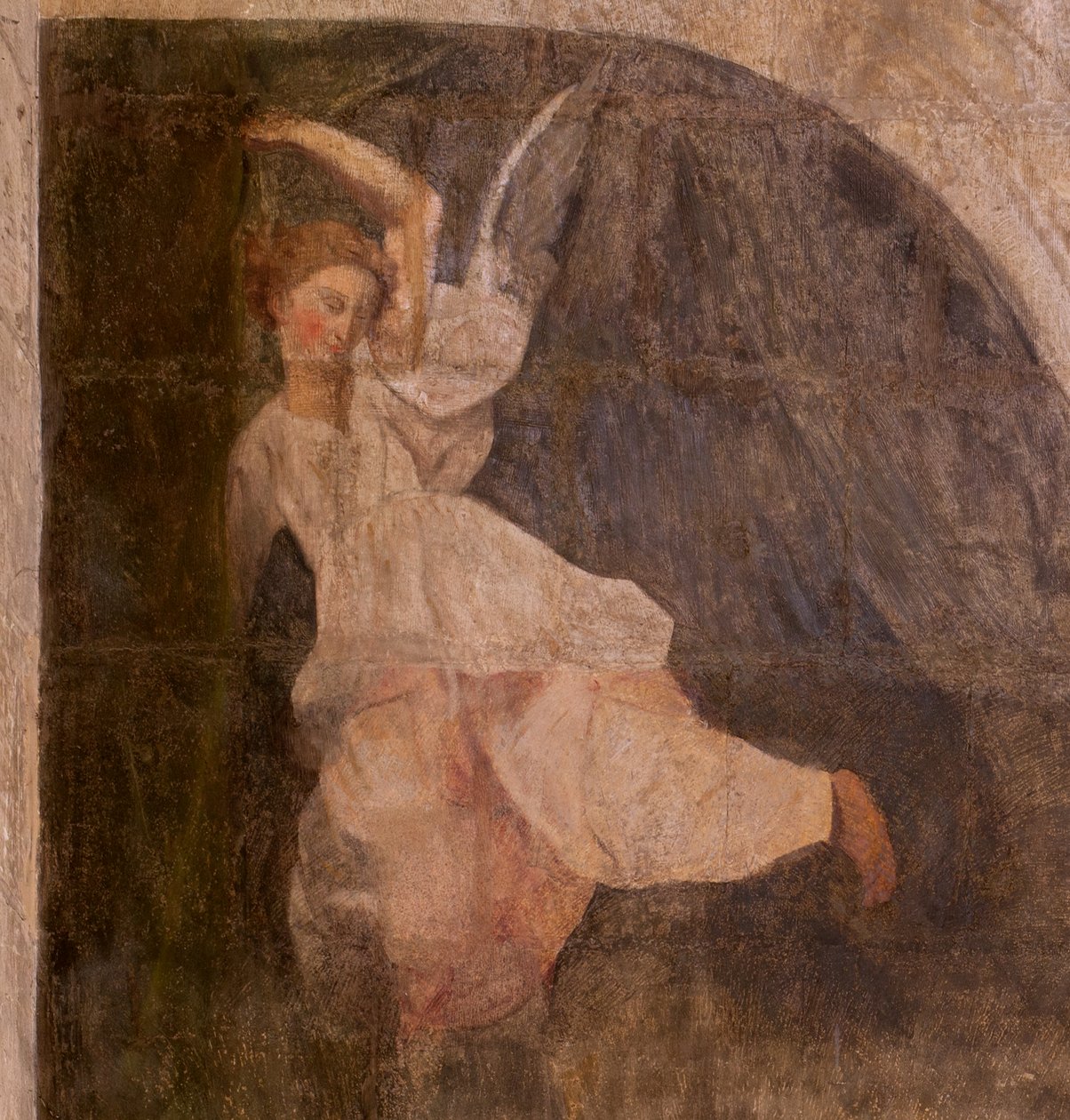 Chiesa (Eglise Saint-Jean-Baptiste). Interno. Cappella Saint-Fursy. Dipinti murali. La glorificazione di Maria (fresque dite de la bonne mort). Inizio XVII secolo da French School