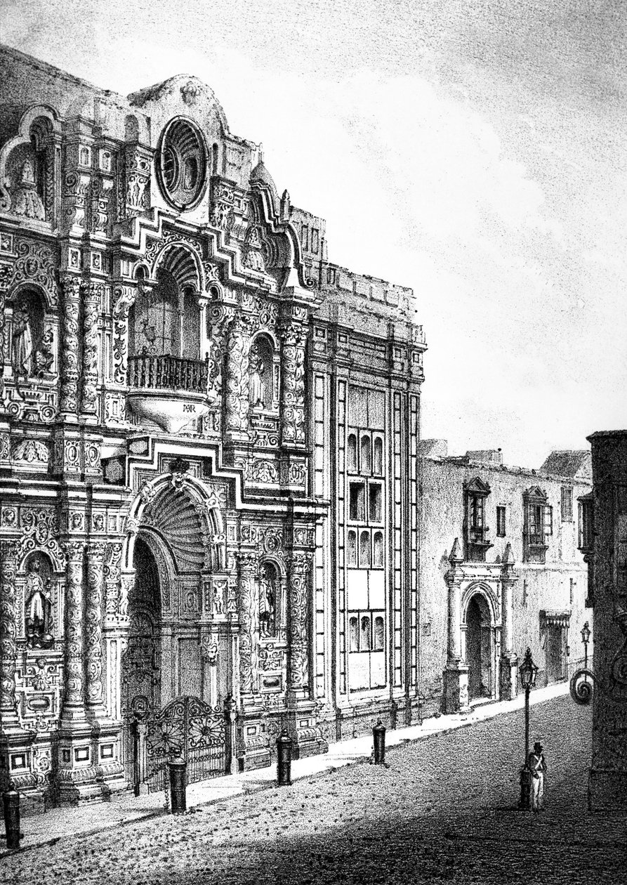 Chiesa della Misericordia, Lima (incisione) da French School