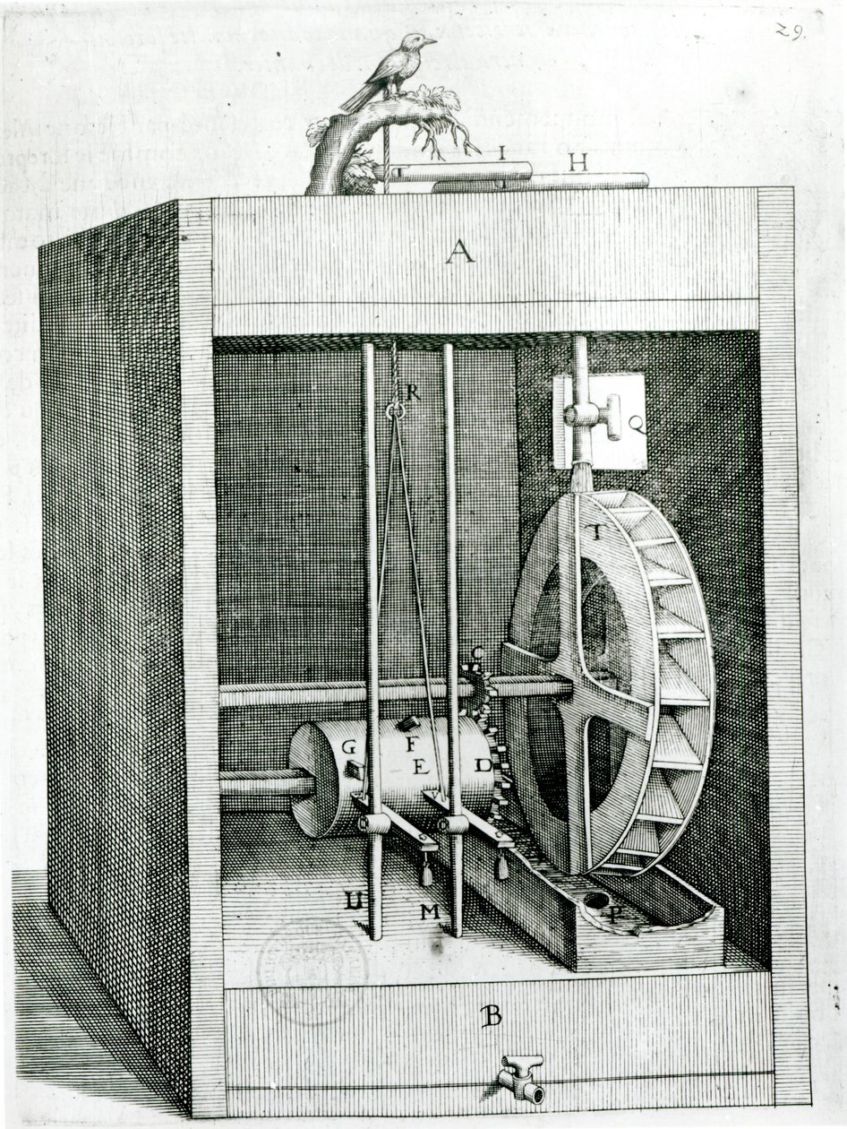 Uccello a carica, da Les Raisons des Forces Mouvantes di Salomon de Caus (c.1576-1626), 1615 da French School