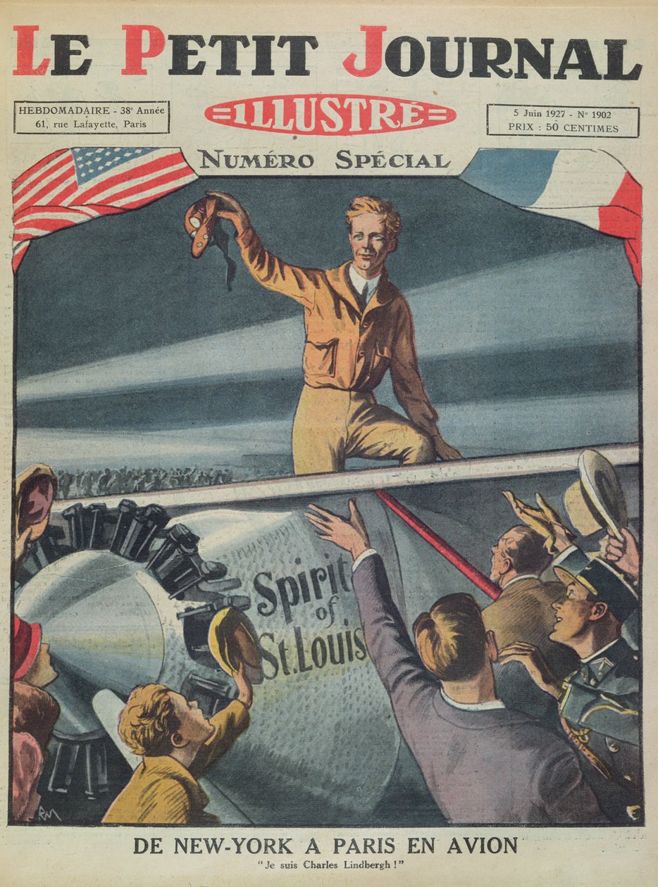 Colonnello Charles Lindbergh (1902-74) al suo arrivo all