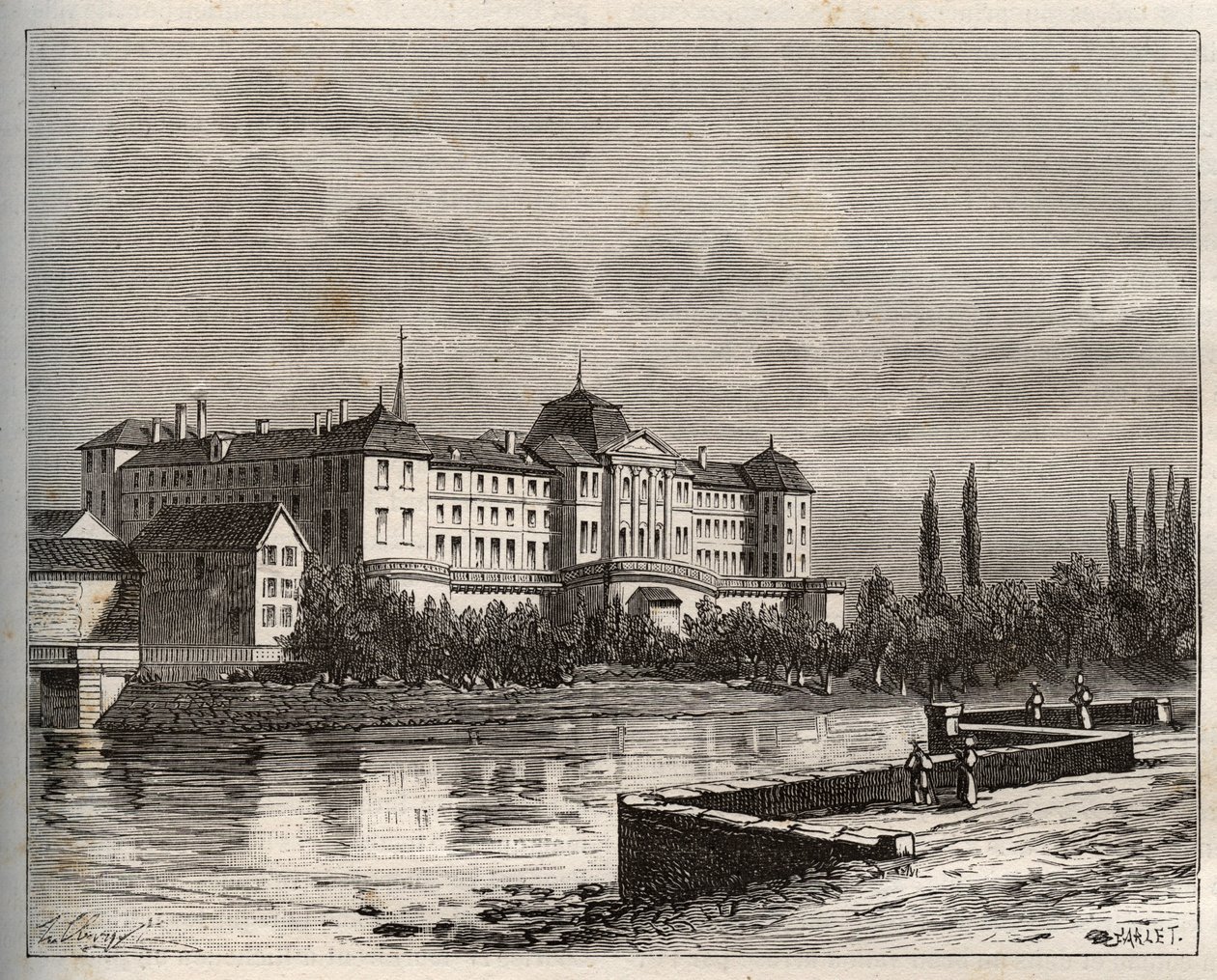 Commercy - La Mosa (55), Lorena, Francia - incisione in "La France illustree: geografia, storia, amministrazione statistica" di V.A. Malt-Brown. 1884 da French School