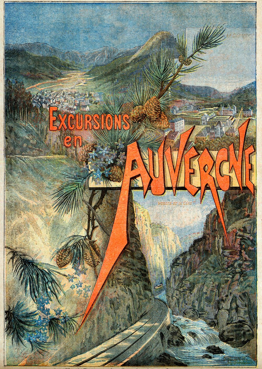 Compagnie du chemin de fer de Paris à Orleans (PO) - Escursione in Alvernia - Le Mont Dore. La Bourboule. Gorges de la Cere da French School