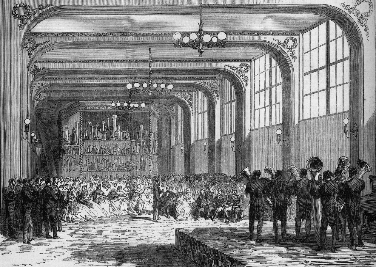 Concerto eseguito da Adolphe Sax, inventore del sassofono (1814-1894) alla presenza dell