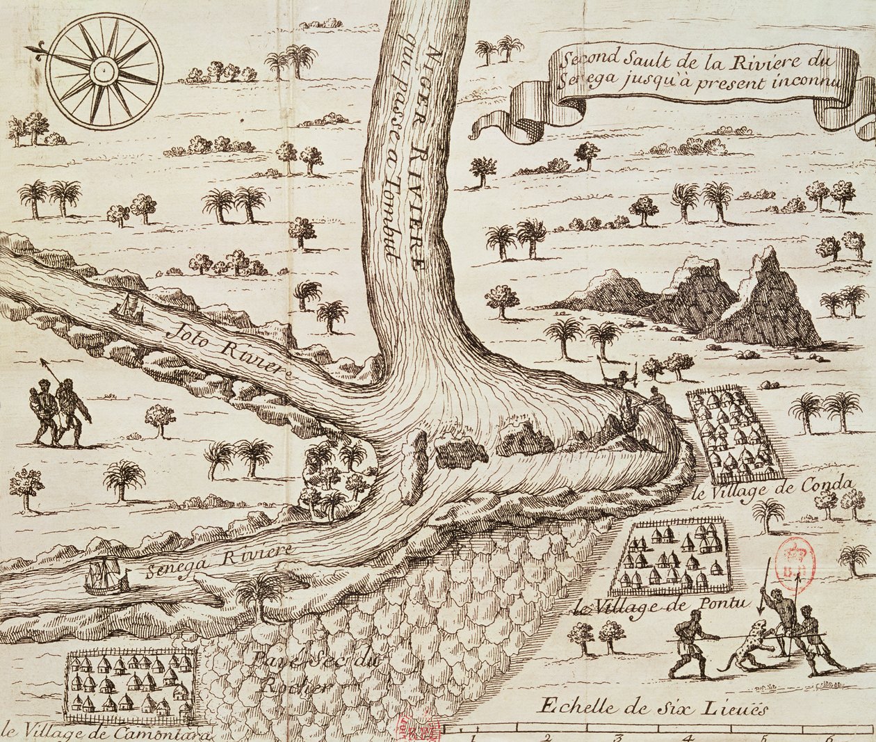 Confluenza del nero, del Joto e del Senegal, illustrazione da 