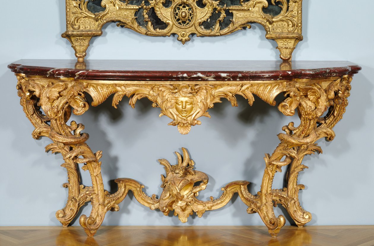 Tavolo da console, progettato da Jules-Michel Hardouin, realizzato da Pierre Turpin e Michel II Lange, c.1725 da French School