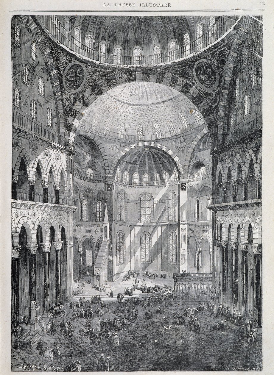 Costantinopoli: la Moschea di Santa Sofia - in "La Presse Illustrée", dic. 1869 da French School