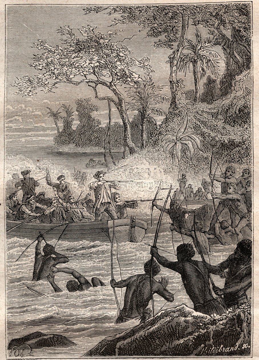 Continua con le frecce: Viaggio di Philip Carteret o Philippe de Carteret (1733-1796) nelle isole di Santa Cruz, in particolare all
