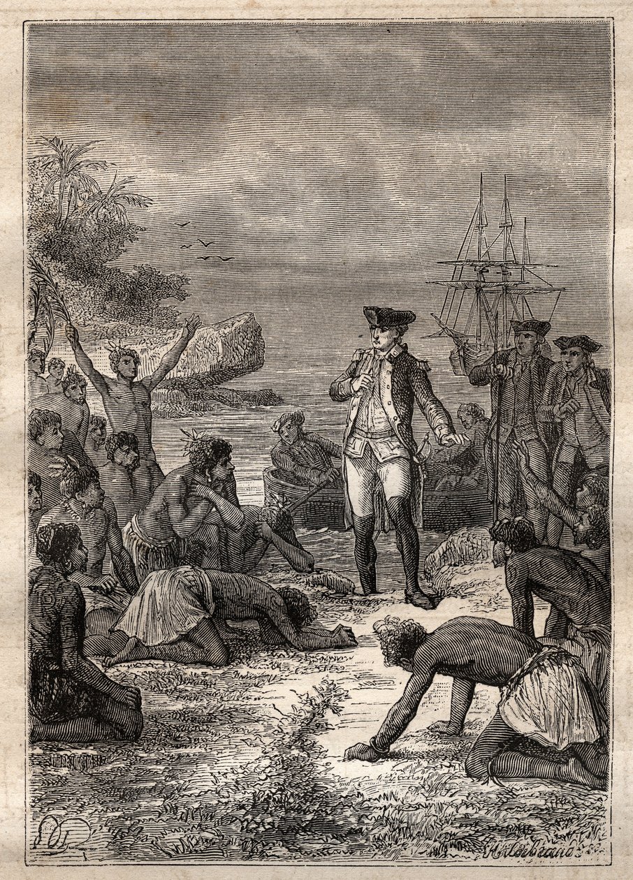 Accoglienza di Cook da parte dei nativi - Terzo viaggio di James Cook - Cook accolto dai nativi - Terzo viaggio di James Cook nell