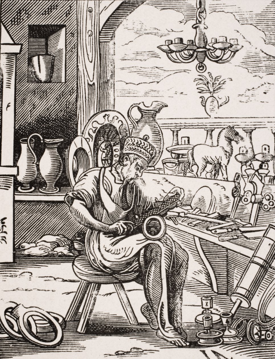 Rame, riproduzione di una xilografia di Jost Amman (1539-91) da 