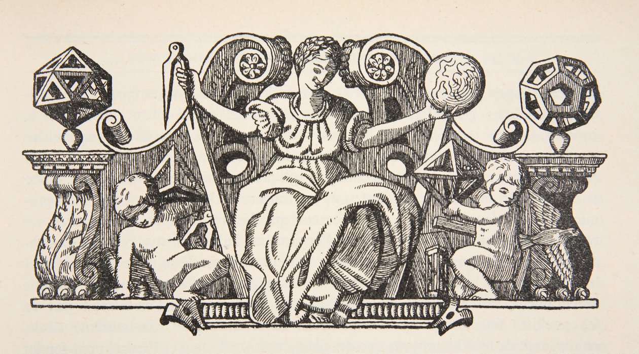 Copia di una copertina illustrata da Theatrum Instrumentorum de Besson, copia di Boris Mestchersky, illustrazione da Histoire de la Nation Francaise, Sciences, Volumi I & II, di Gabriel Hanotaux da French School