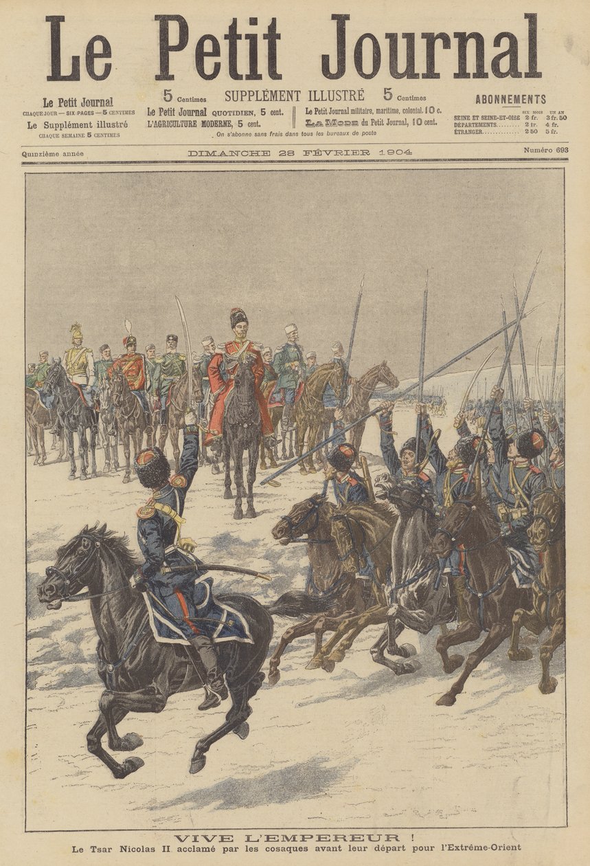 Cosacchi che acclamano lo zar Nicola II prima della partenza per l