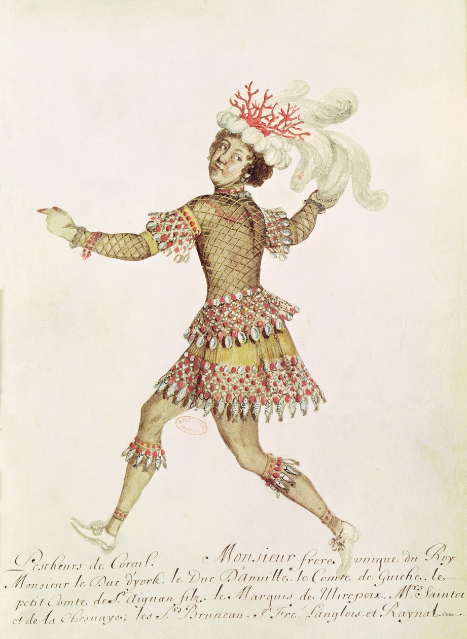 Costume per un pescatore di coralli per Le nozze di Teti e Peleo di Francesco Cavalli (1602-76) 1654 da French School
