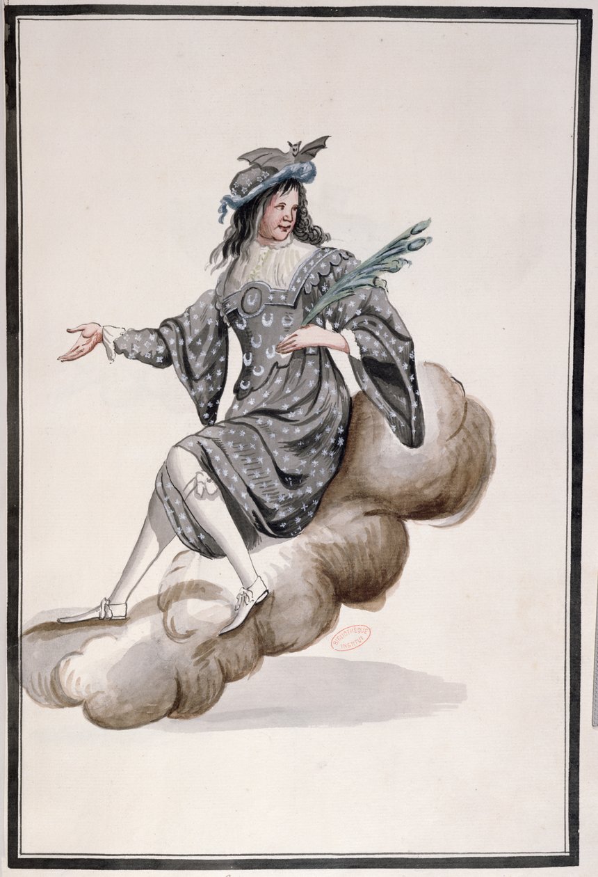 Costume per la Notte per il Ballet de la Nuit di Jean-Baptiste Lully danzato da Luigi XIV, 23 febbraio 1653 da French School