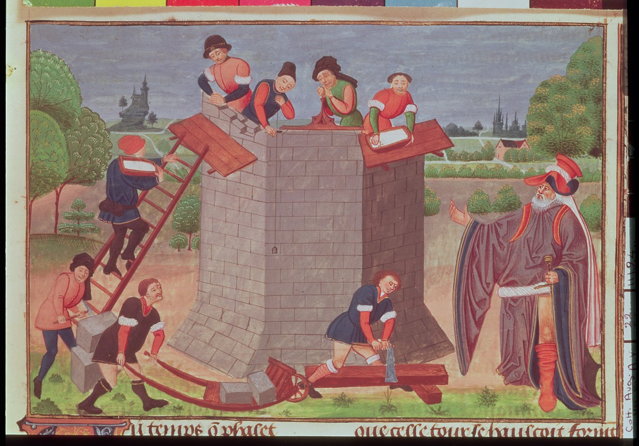 Costruzione della Torre di Babele, miniatura da 