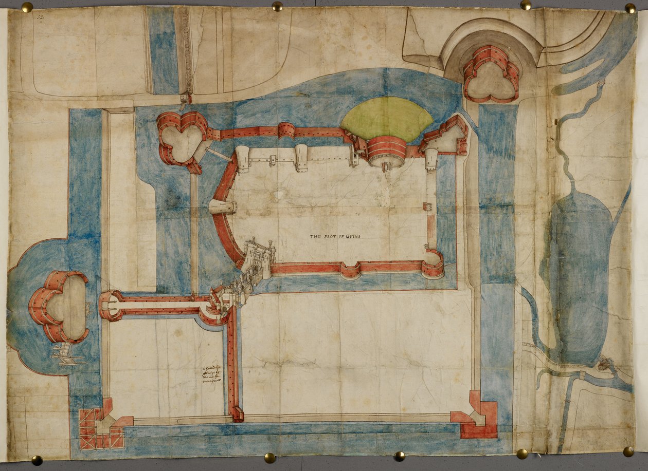 Piano colorato del Castello di Guînes circa 1540 da French School