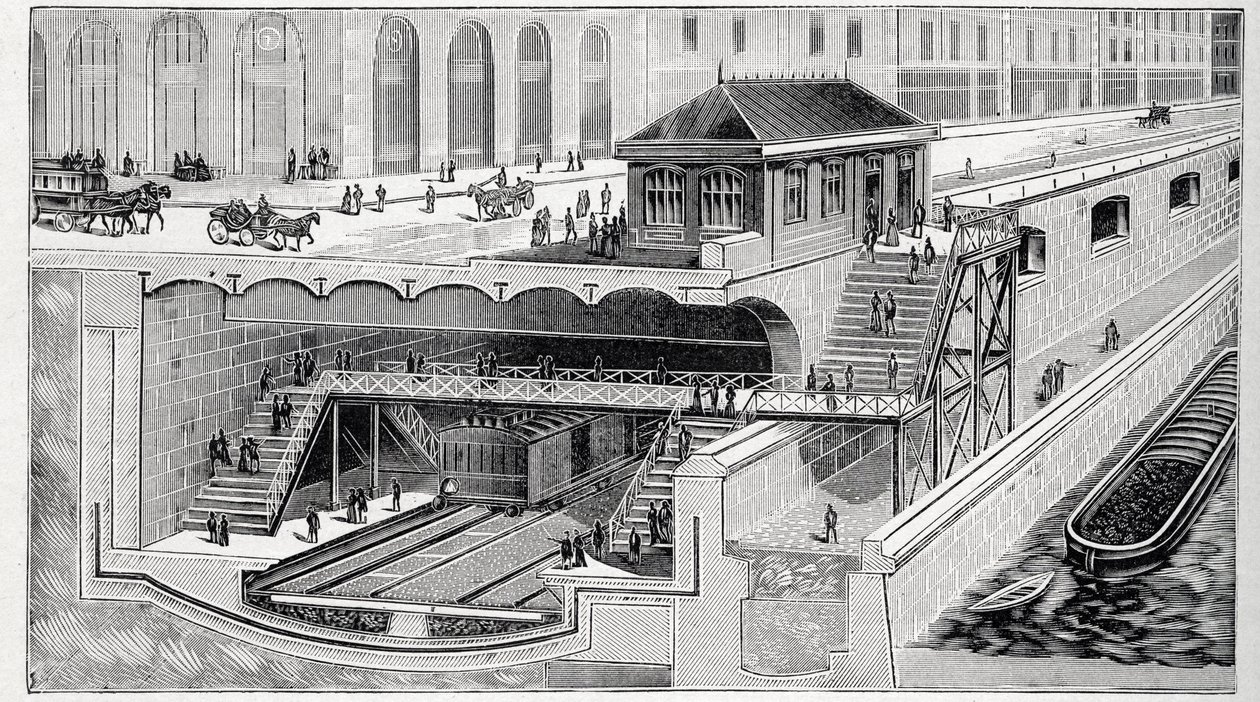 Sezione della stazione Saint Michel a Parigi da French School