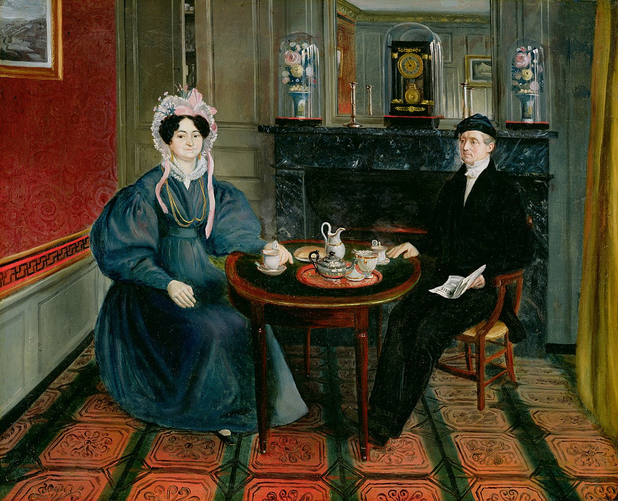 Coppia che prende il tè, c.1830 da French School