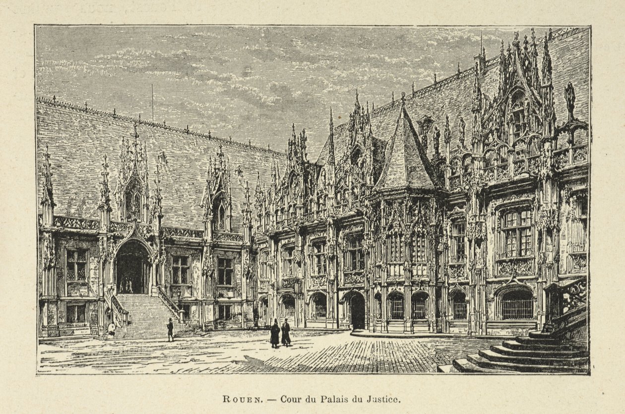 Corte del Palazzo di Giustizia, Rouen, p.13, illustrazione da 