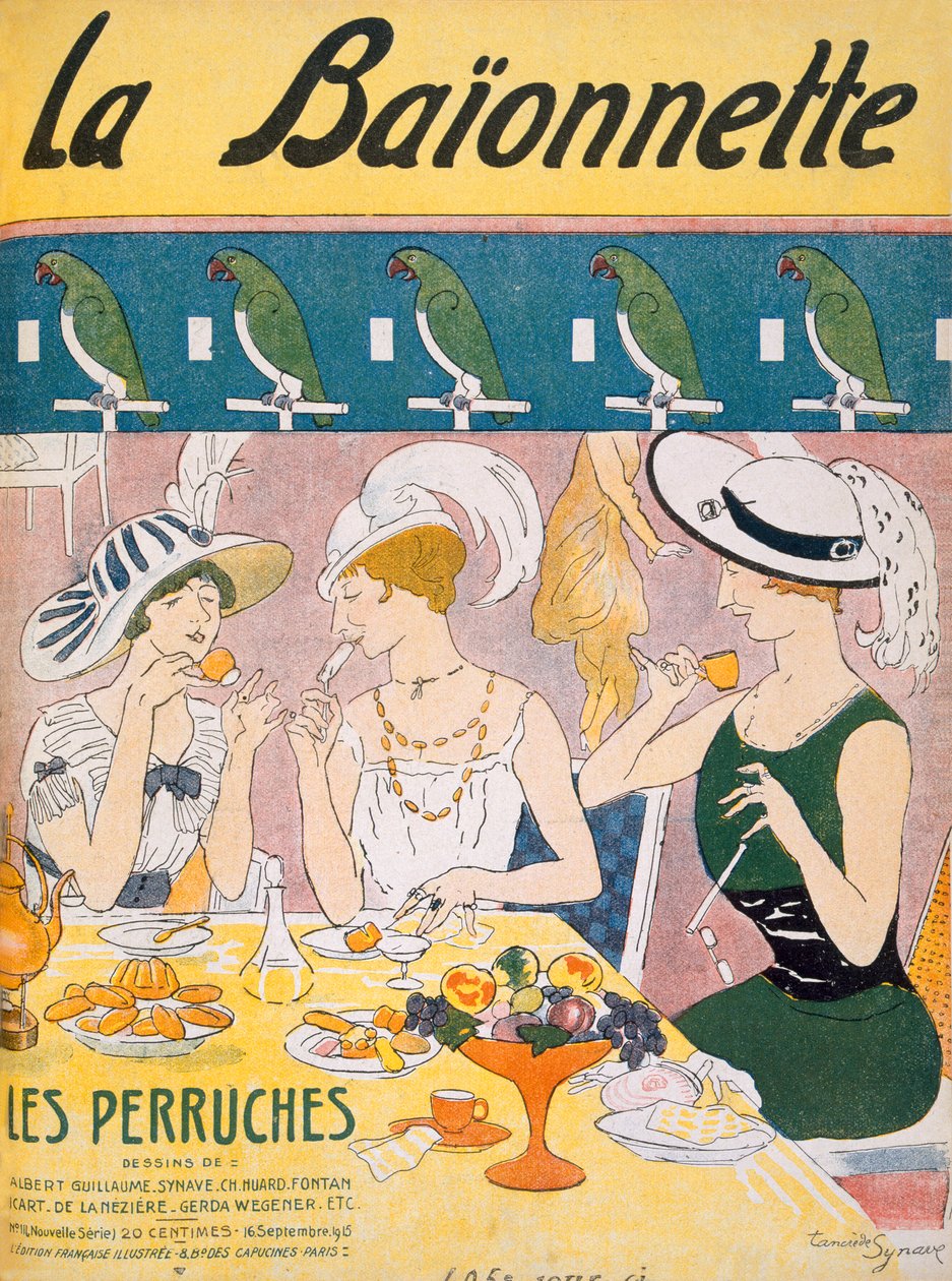 Illustrazione di copertina della rivista La Baionnette, 1914-18 da French School
