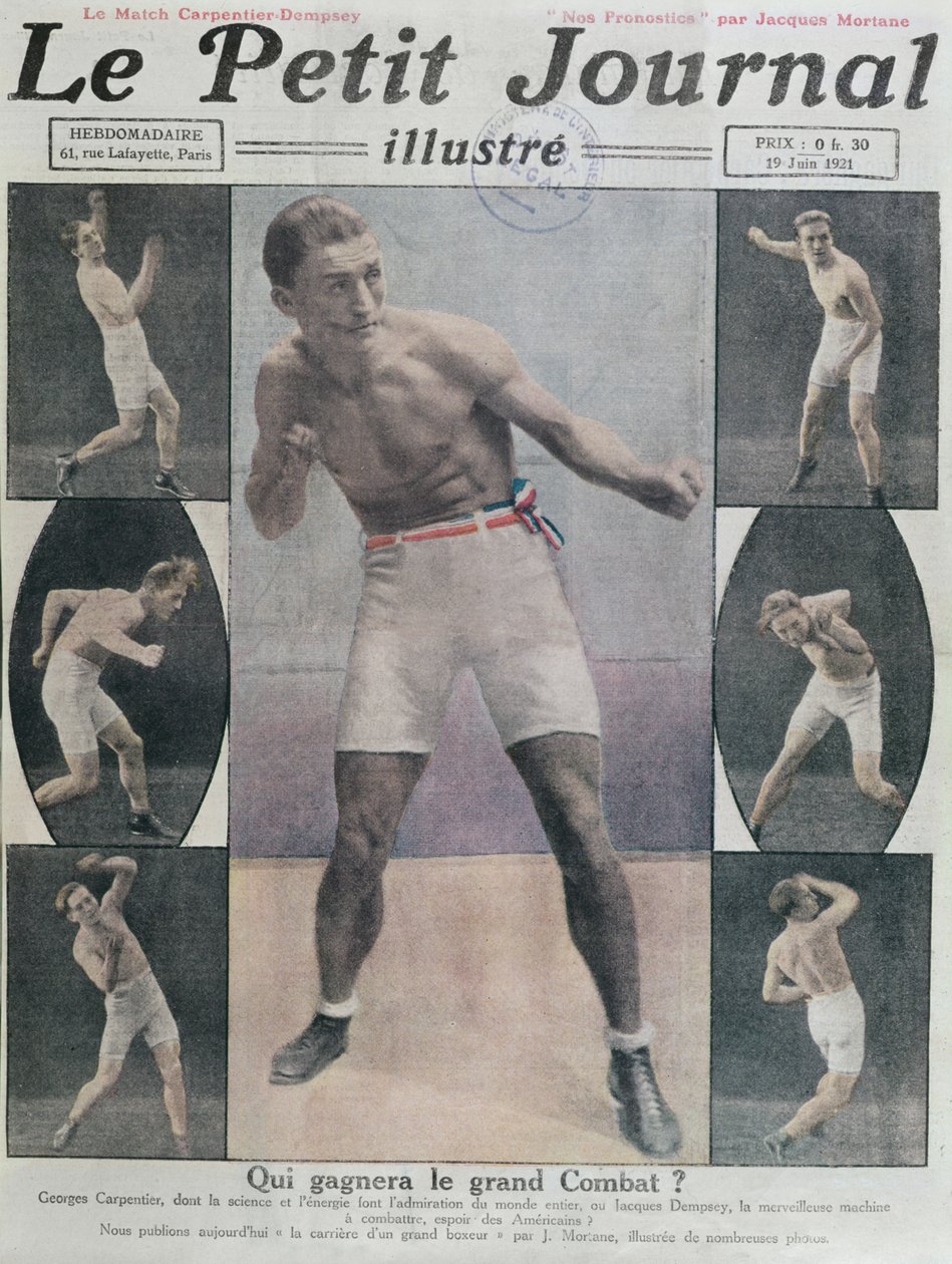 Copertina di Le Petit Journal con il combattimento tra Carpentier e Dempsey, 1921 da French School