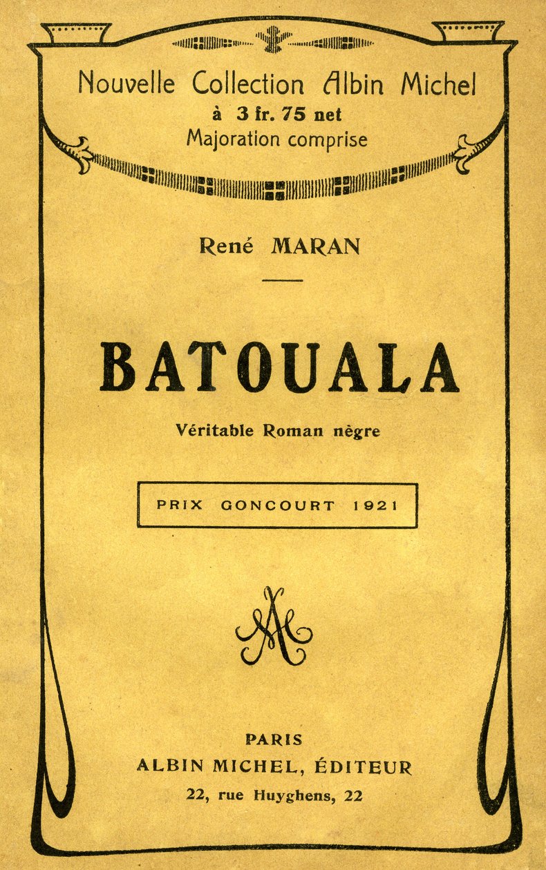 Copertina del libro "Batouala, vero romanzo negro" di René Maran da French School