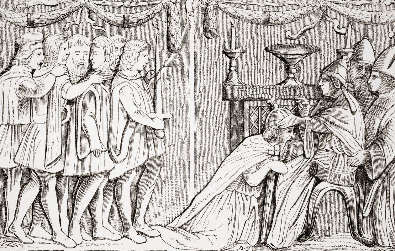 Incoronazione di Sigismondo come Sacro Romano Imperatore da Papa Eugenio IV nel 1433, da "L