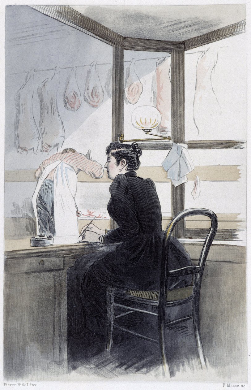 Dame de caisse (chez le boucher) - in “La femme à Paris” da French School