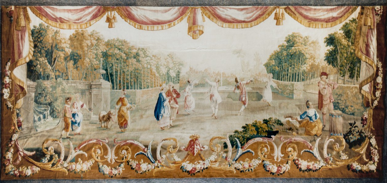 Danza in un Parco, Laboratorio di Arazzi di Aubusson, c.1782 da French School