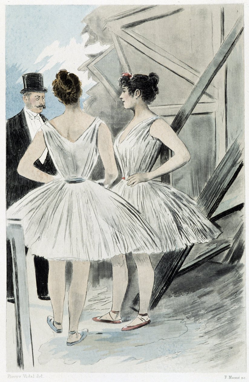 Ballerini dietro le quinte del teatro - in "I nostri contemporanei" di Octave Uzanne da French School