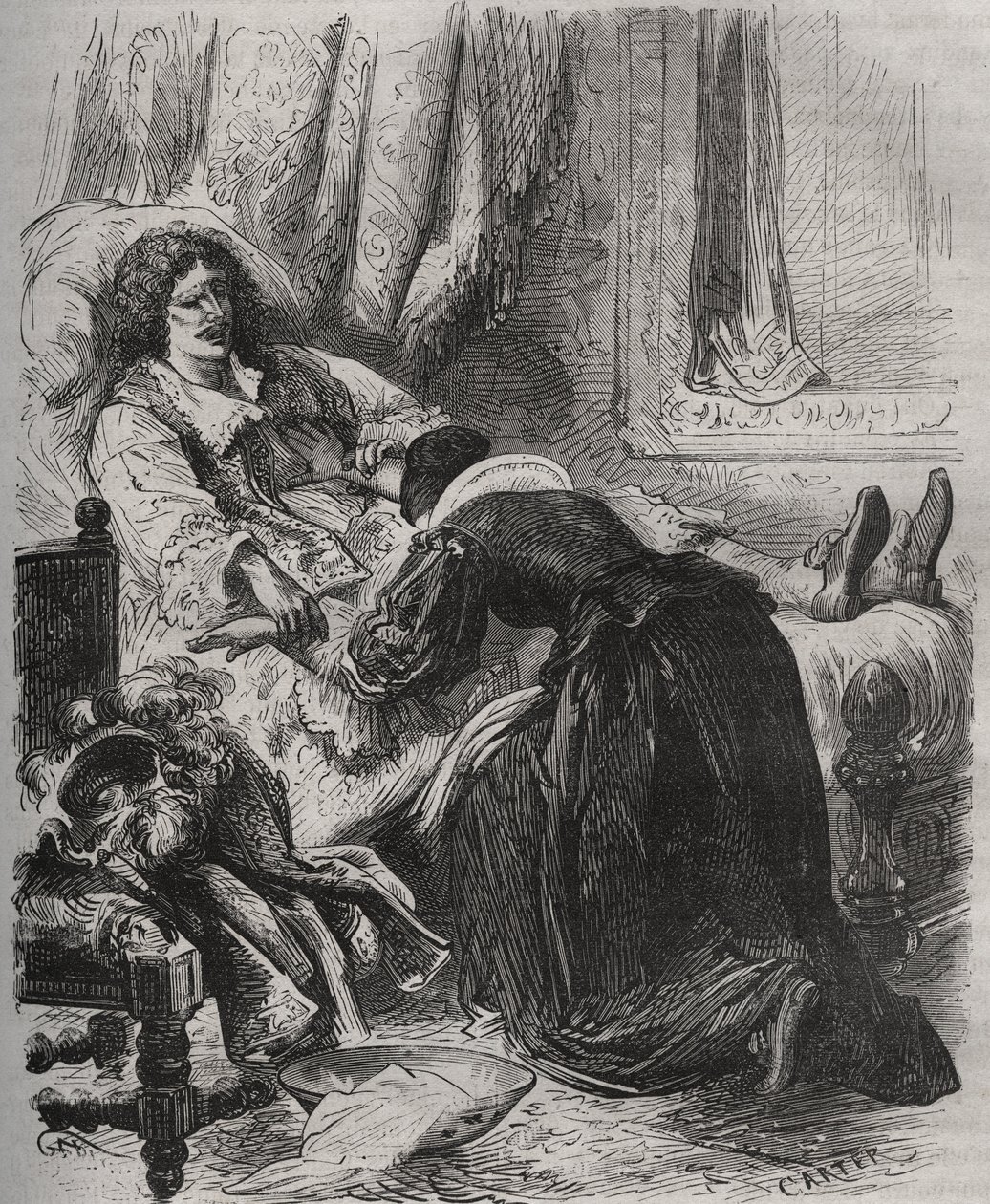 Morte di Jean Baptiste (Jean-Baptiste) Poquelin, detto Molière (1622-1673), 17 febbraio da French School