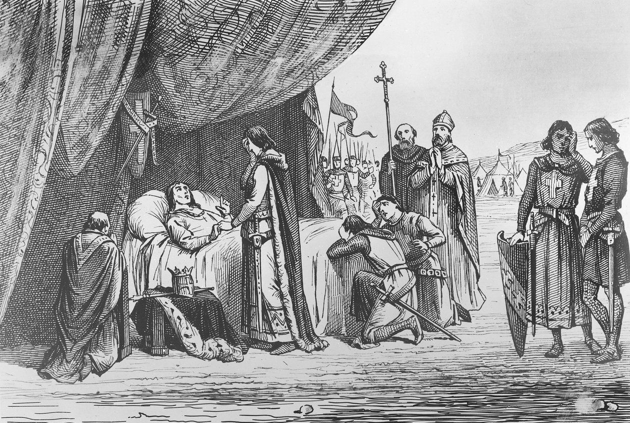 Morte di Luigi IX nel 1270 (incisione) da French School