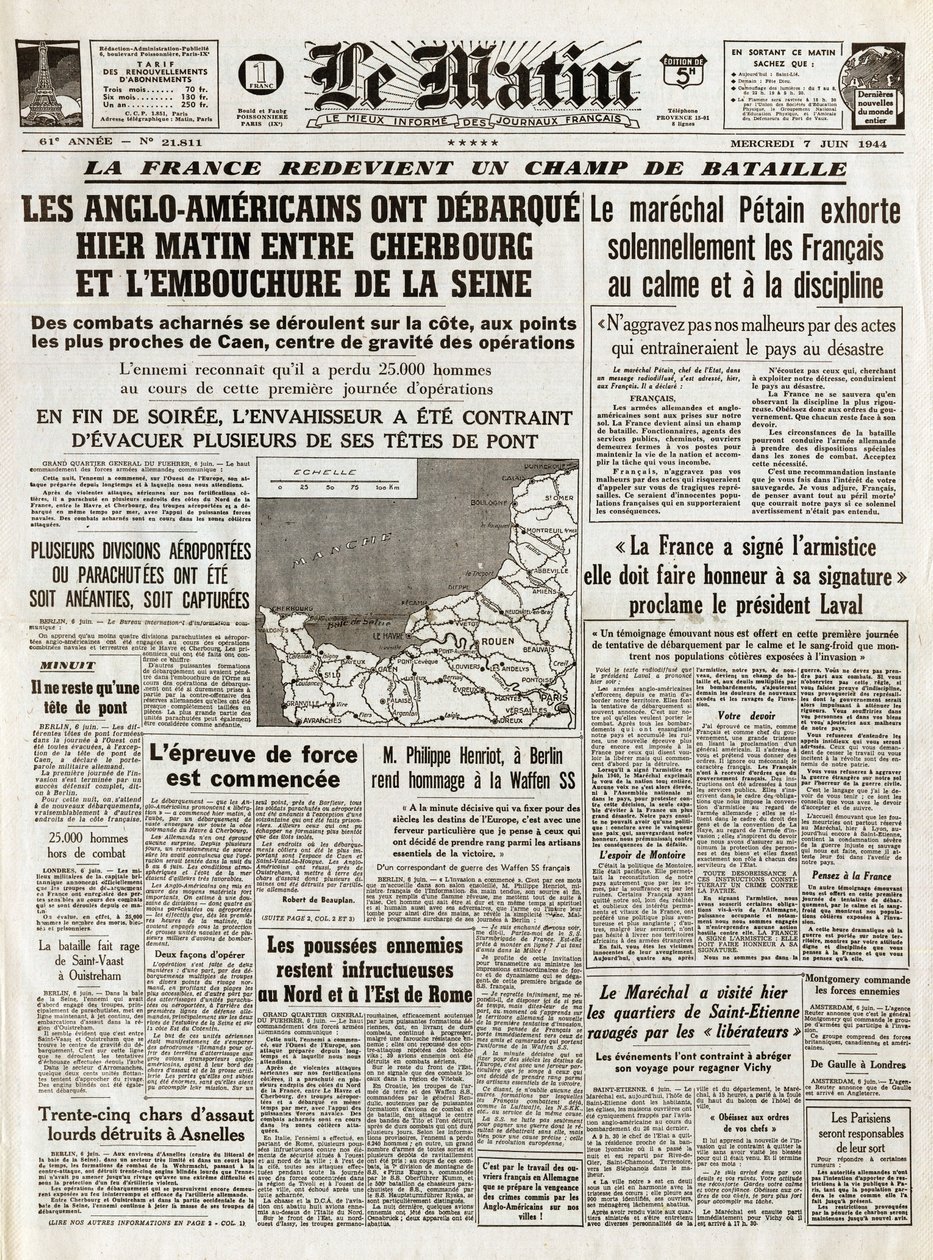Sbarco in Normandia giugno 1944 - Sbarco in Normandia 6 giugno 1944 (D-Day) - La mattina di giovedì 7 giugno 1944 gli anglo-americani partirono ieri mattina tra Cherbourg e la foce della Senna da French School