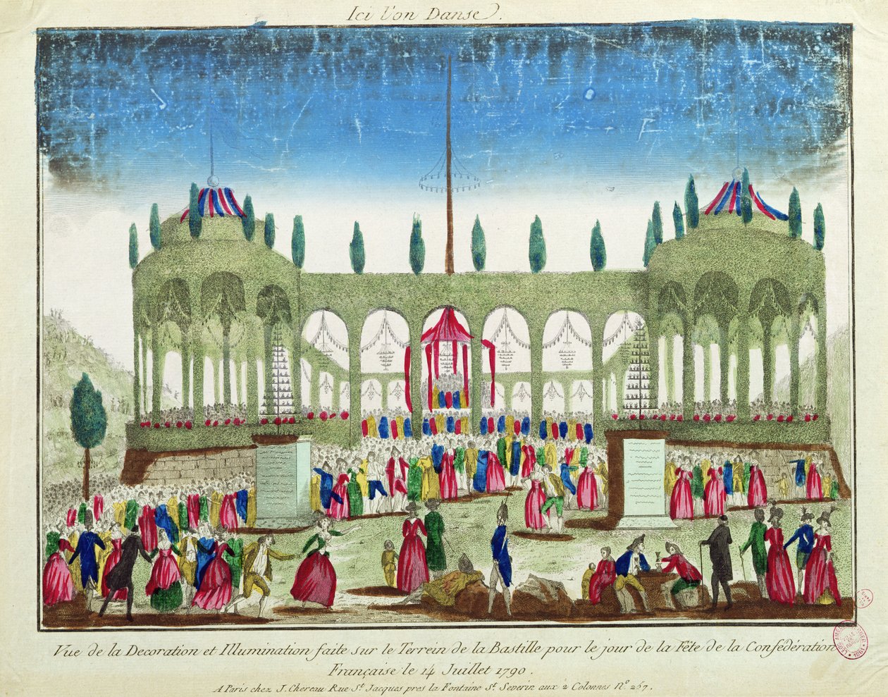 Decorazione e illuminazione della Bastiglia per la Festa della Federazione, 14 luglio 1790 da French School