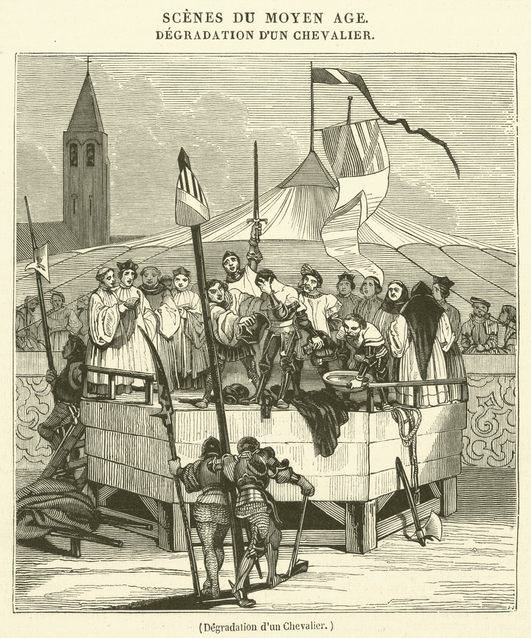 Degrado di un cavaliere (incisione) da French School