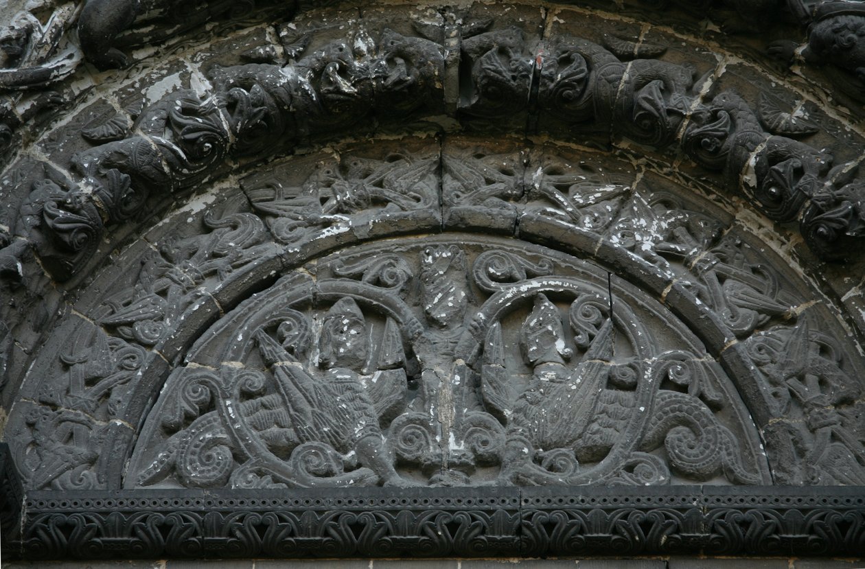 Raffigurante il timpano sopra la porta nord da French School