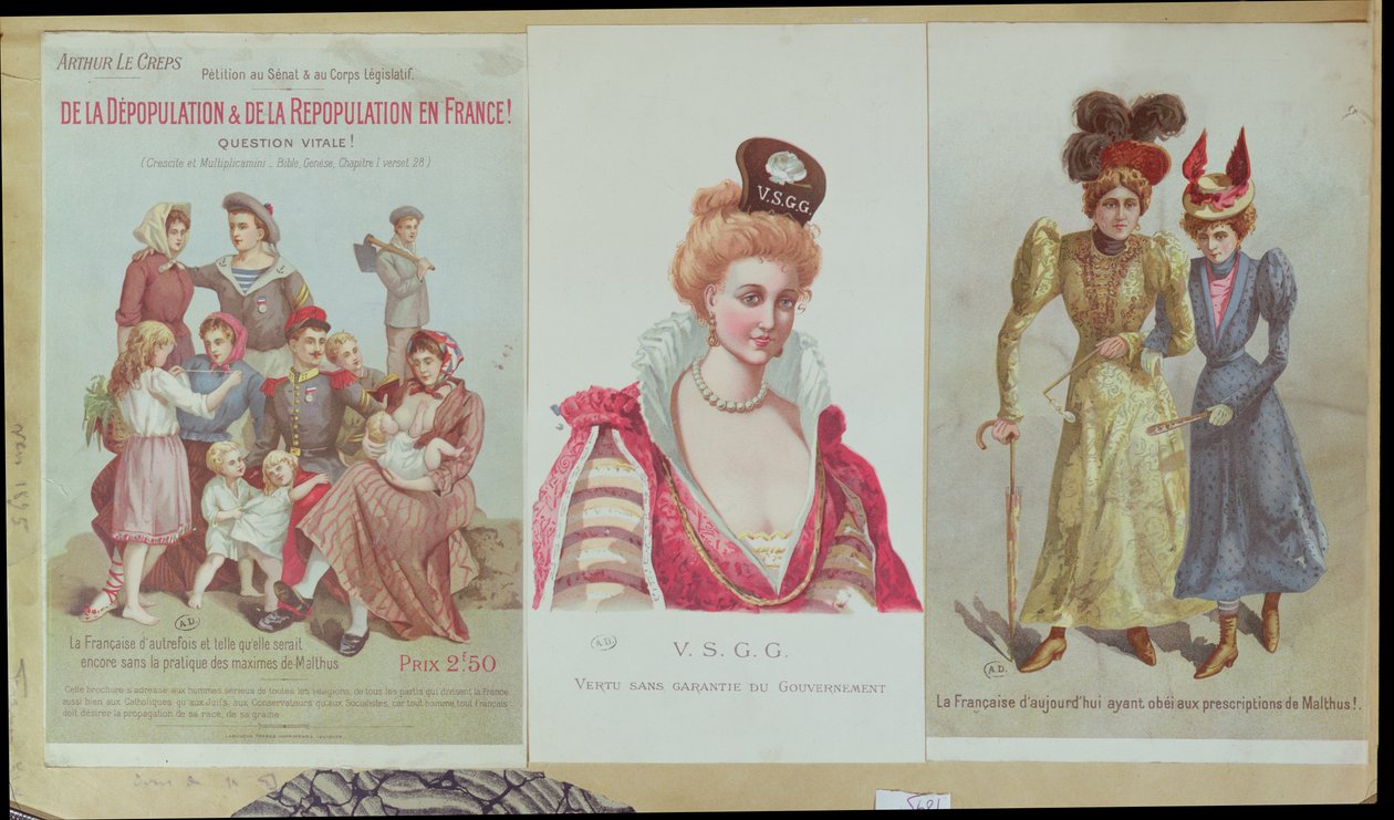 Depopolazione e ripopolazione in Francia, opuscolo di Arthur Le Creps contro il malthusianesimo, 1895 da French School