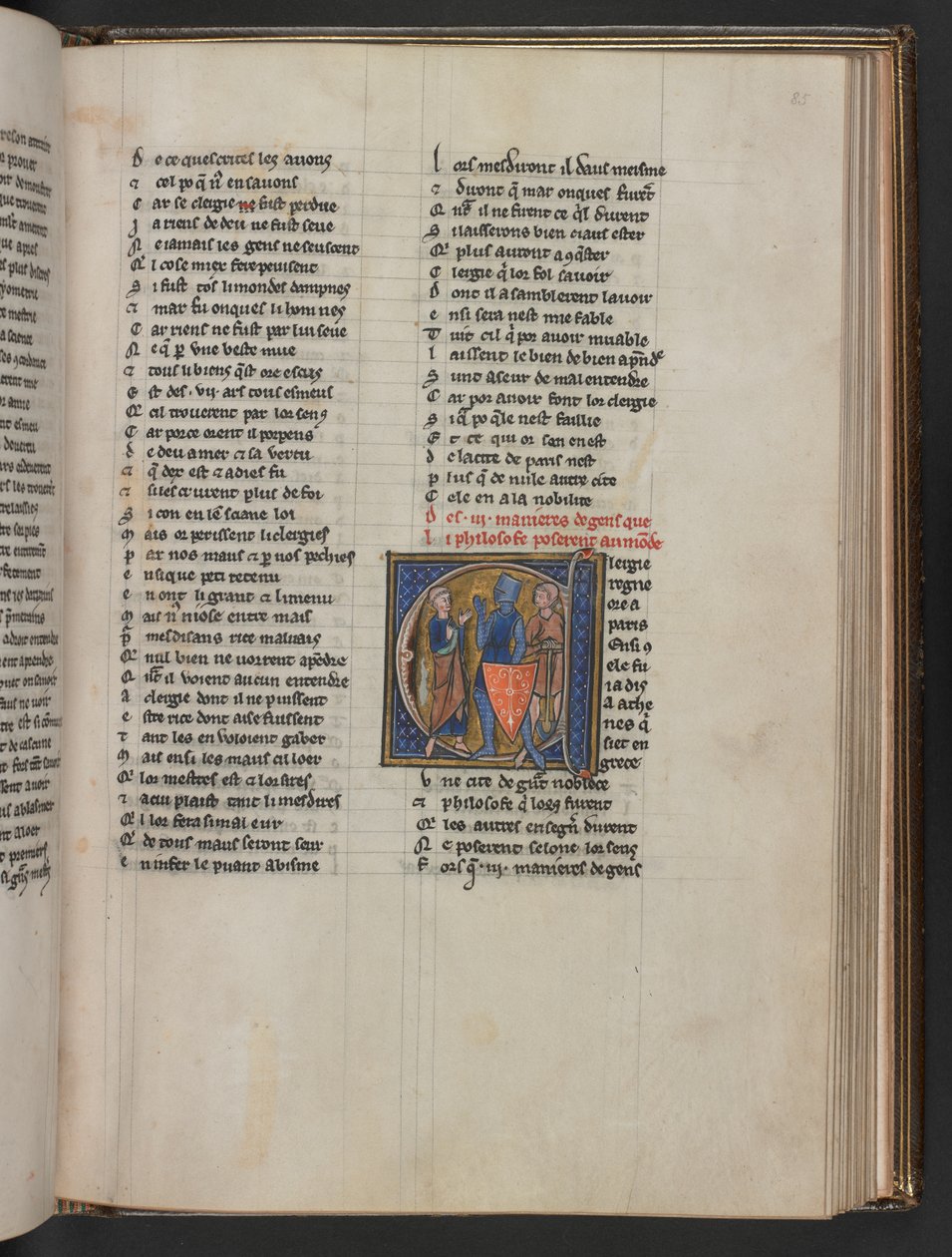 Des III manieres de gens que li philosophe poserent au monde, da Aldobrandino di Siena, Le Régime du corps; Gautier di Metz, L