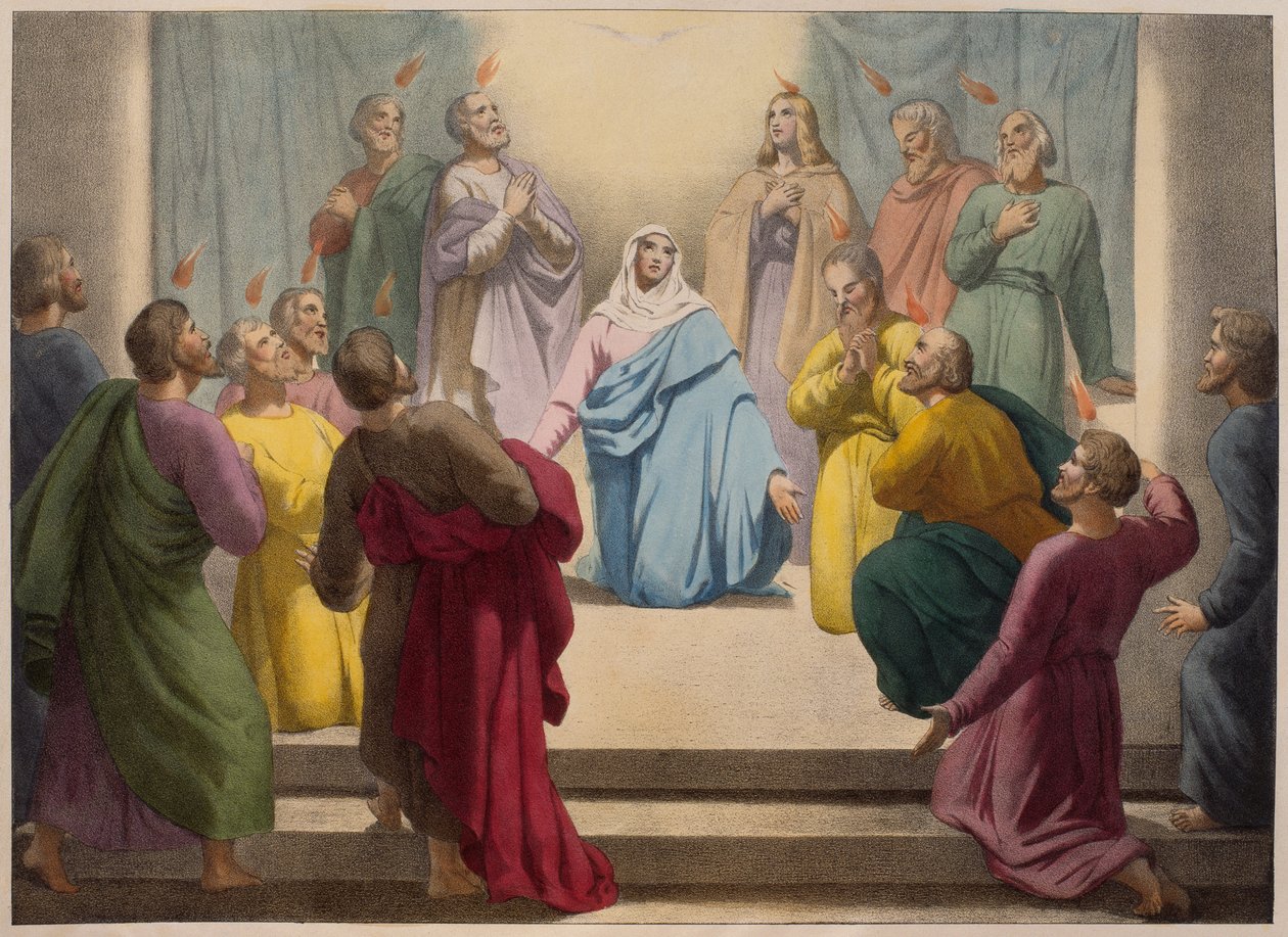 Discesa dello Spirito Santo, illustrazione da un catechismo L