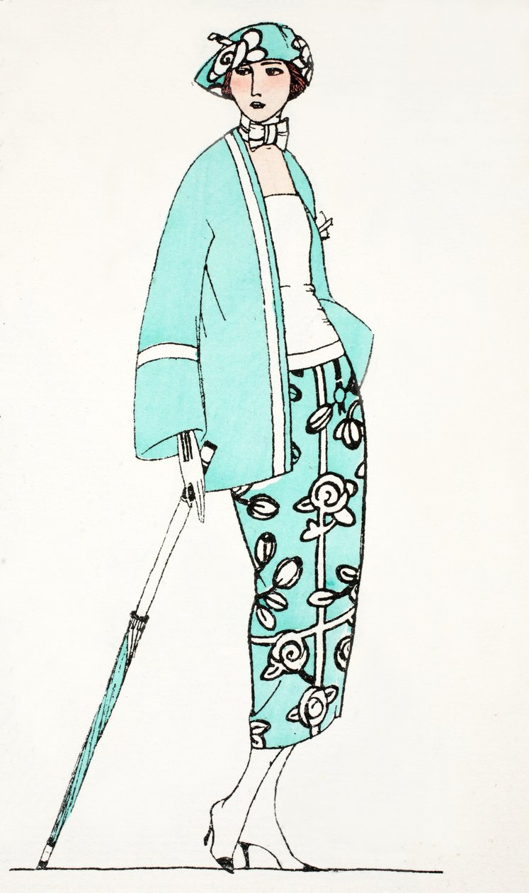 Design per un abito da giorno c.1919 da French School