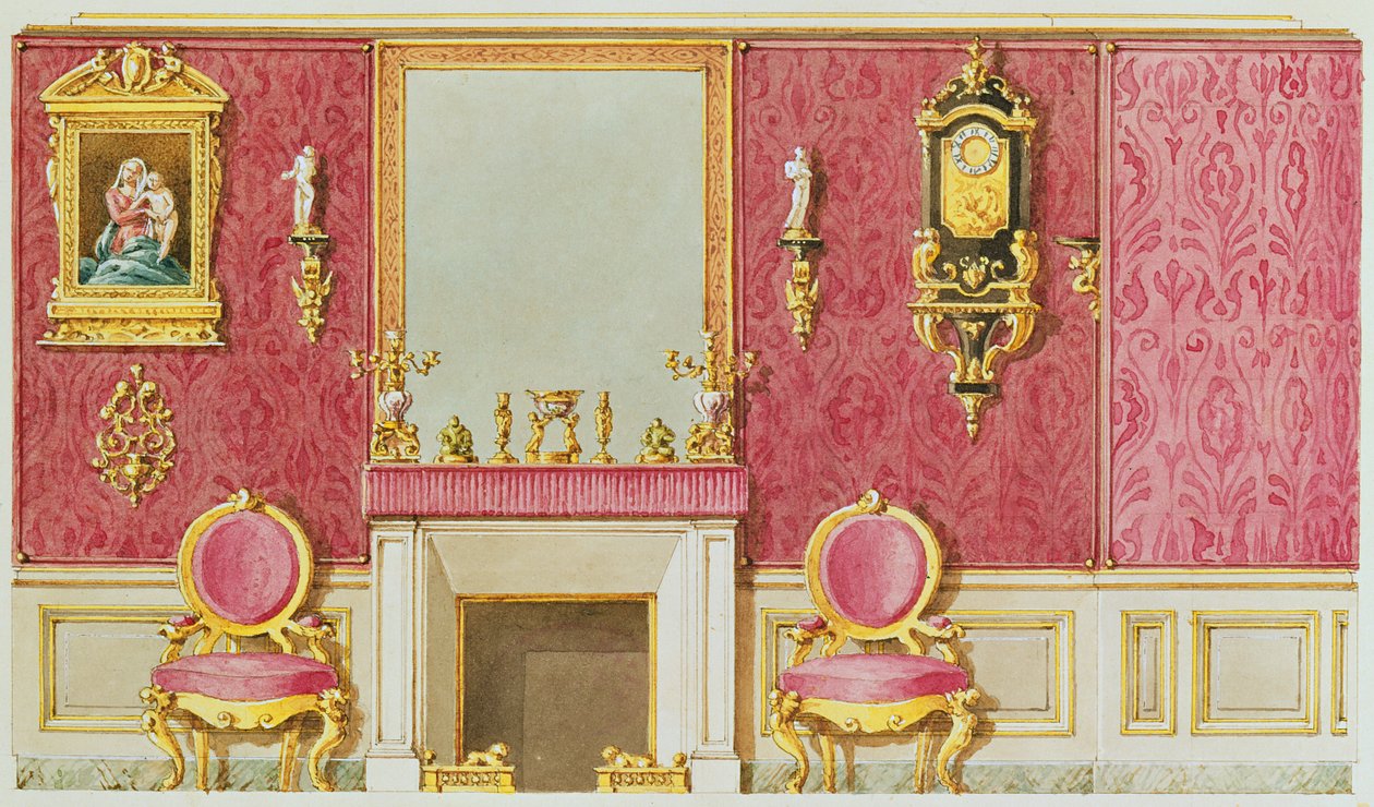 Progetto per un salone in rue Fortunee, la casa acquistata da Balzac nel 1847 da French School
