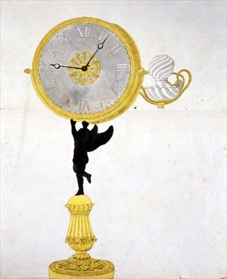Progetto per un orologio in bronzo dorato, c.1825 da French School