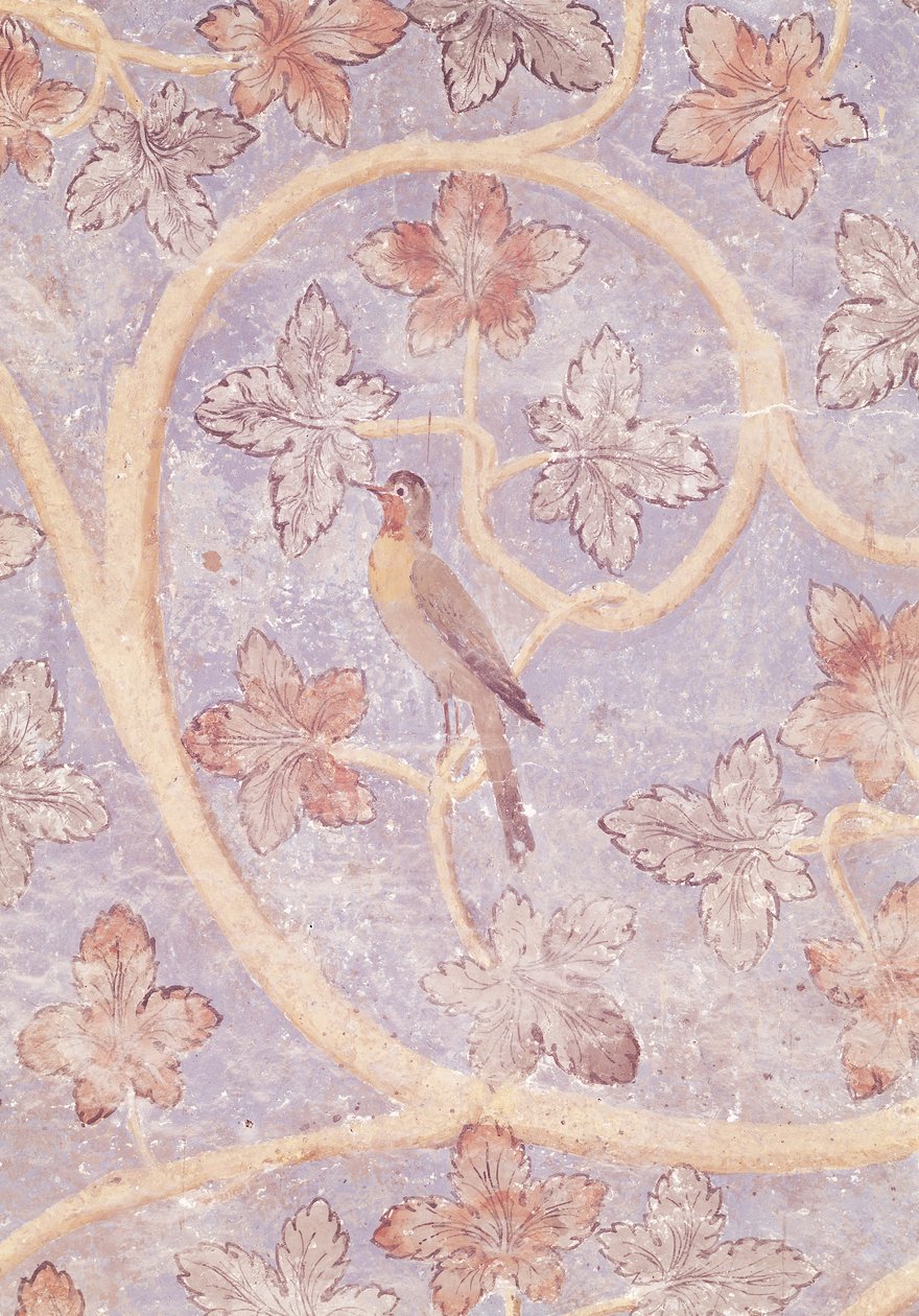 Dettaglio di un uccello, dalla decorazione murale della camera da letto del Papa da French School