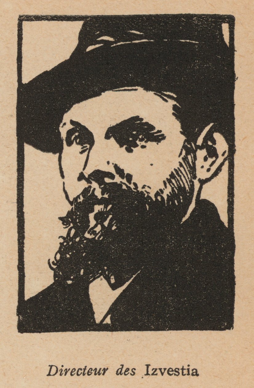 Direttore del giornale sovietico Izvestia (litografia) da French School