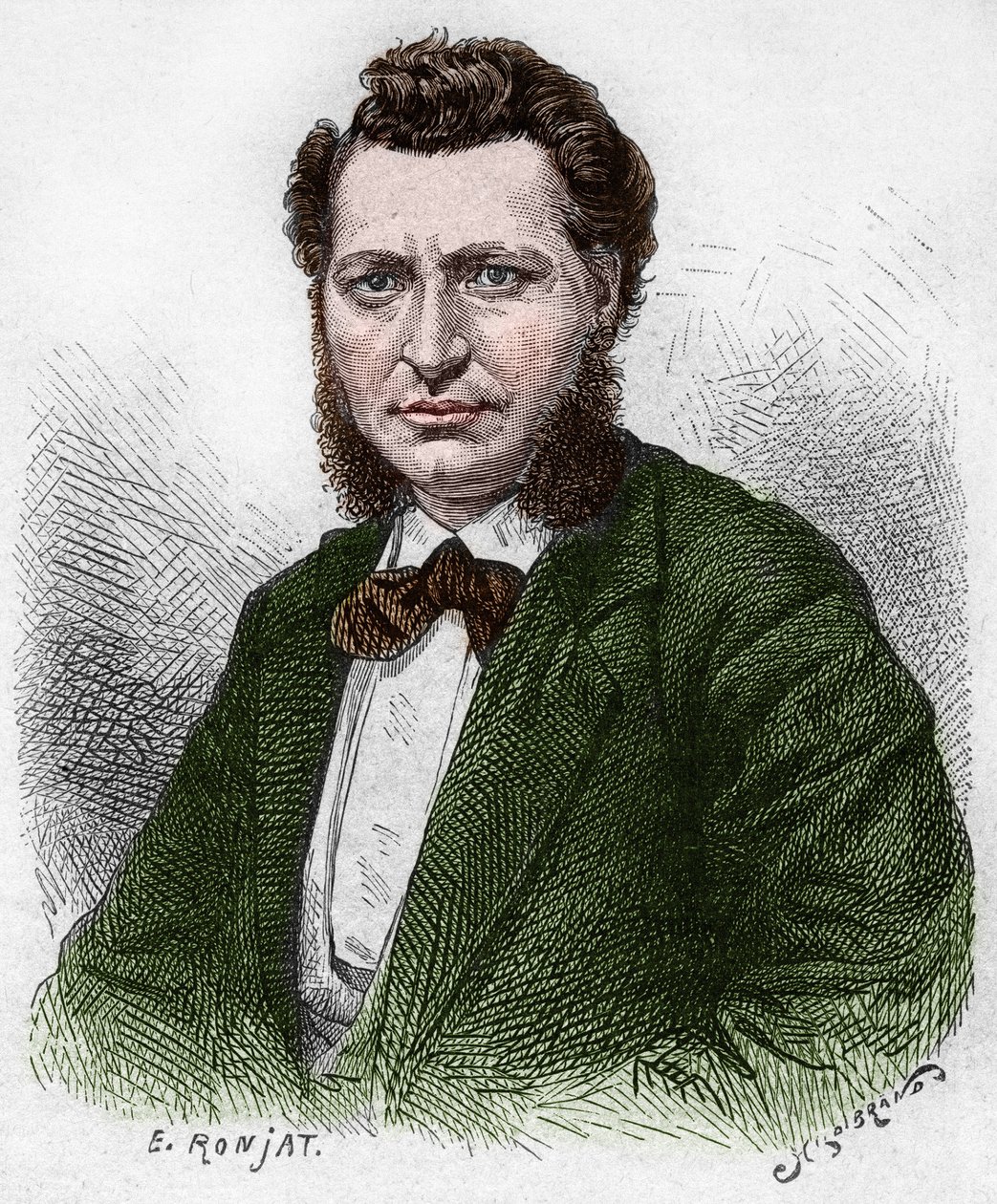 Scoperta del Canada: Ritratto di Louis Riel (1844-1885), politico canadese e difensore del popolo Métis. da French School