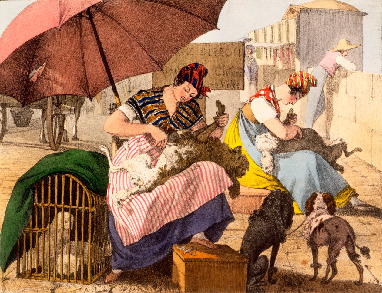 Toelettatori di cani, 1820 da French School