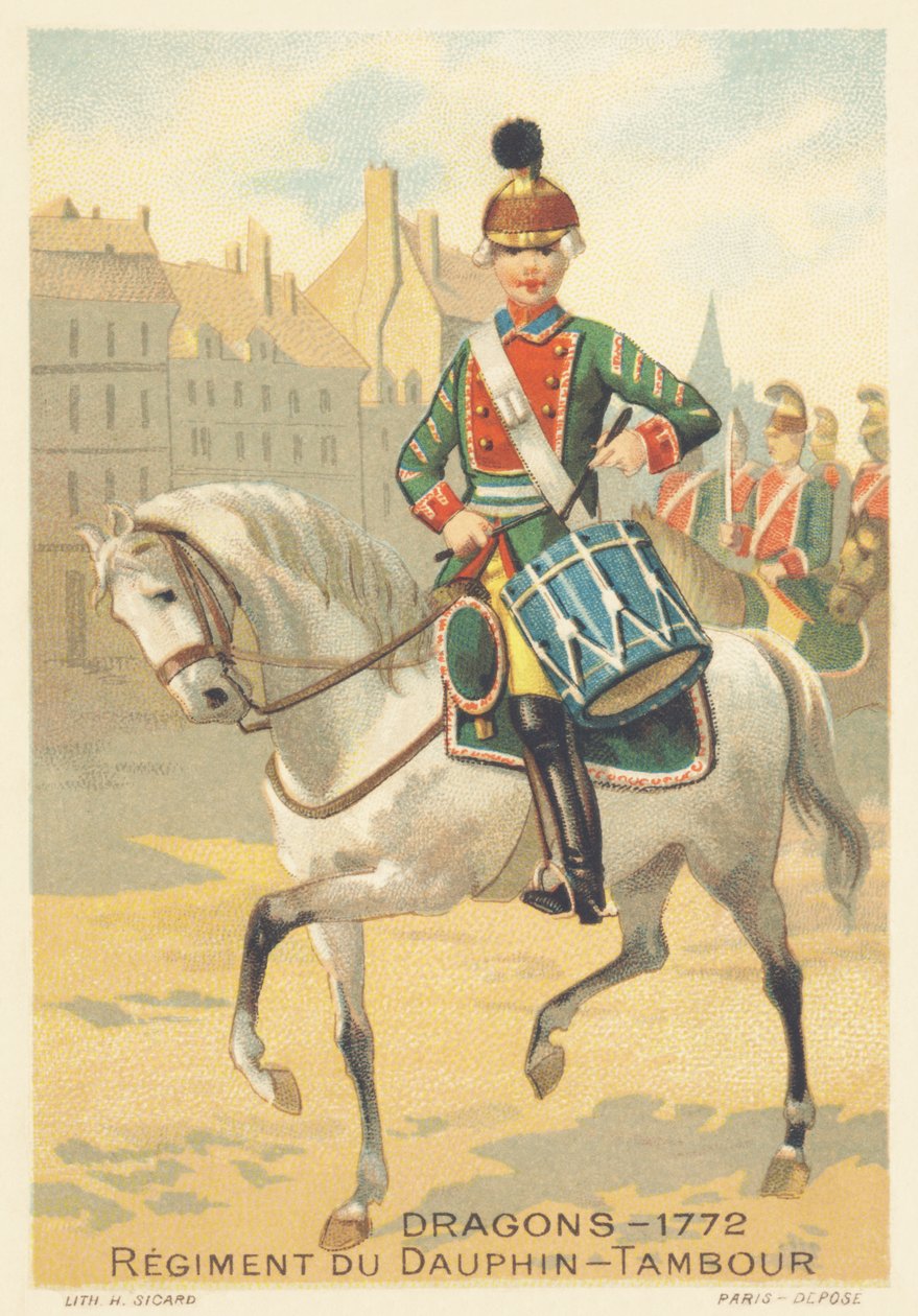 Dragoni, Reggimento del Delfino, Tamburino nel 1772 da French School