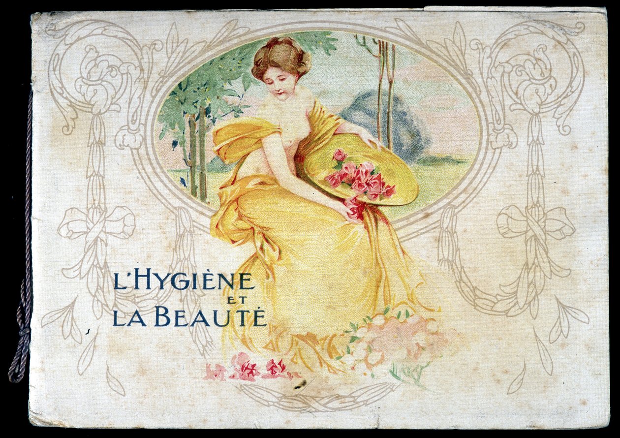 Disegno che raffigura una giovane donna nuda che simboleggia igiene e bellezza da French School
