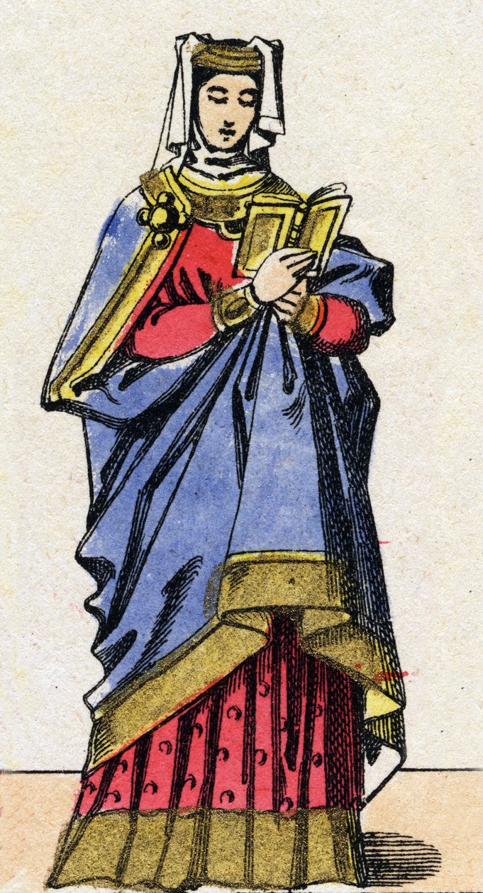 Dinastia capetingia: Ritratto di Bianca di Castiglia. da French School